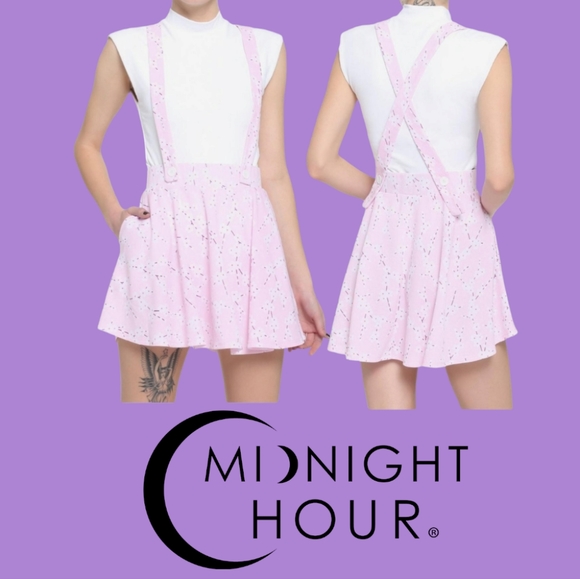 Midnight Hour Dresses & Skirts - Midnight Hour: Pink Sakura Suspender Skirt